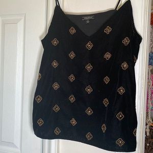 Lucky Brand Velvet beaded top